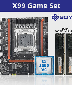 SOYO X99 Moederbord Kit met Intel Xeon E5 2680 V4 CPU en 16GB DDR4 RAM