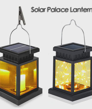 Retro Solar Lantaarn met LED Kaarslicht - Tuinverlichting & Decoratie