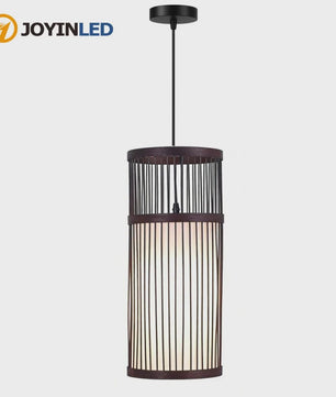 Sfeervolle Bamboe Hanglamp 18x42cm - Chinese Stijl Plafondlamp voor Woonkamer & Eetkamer