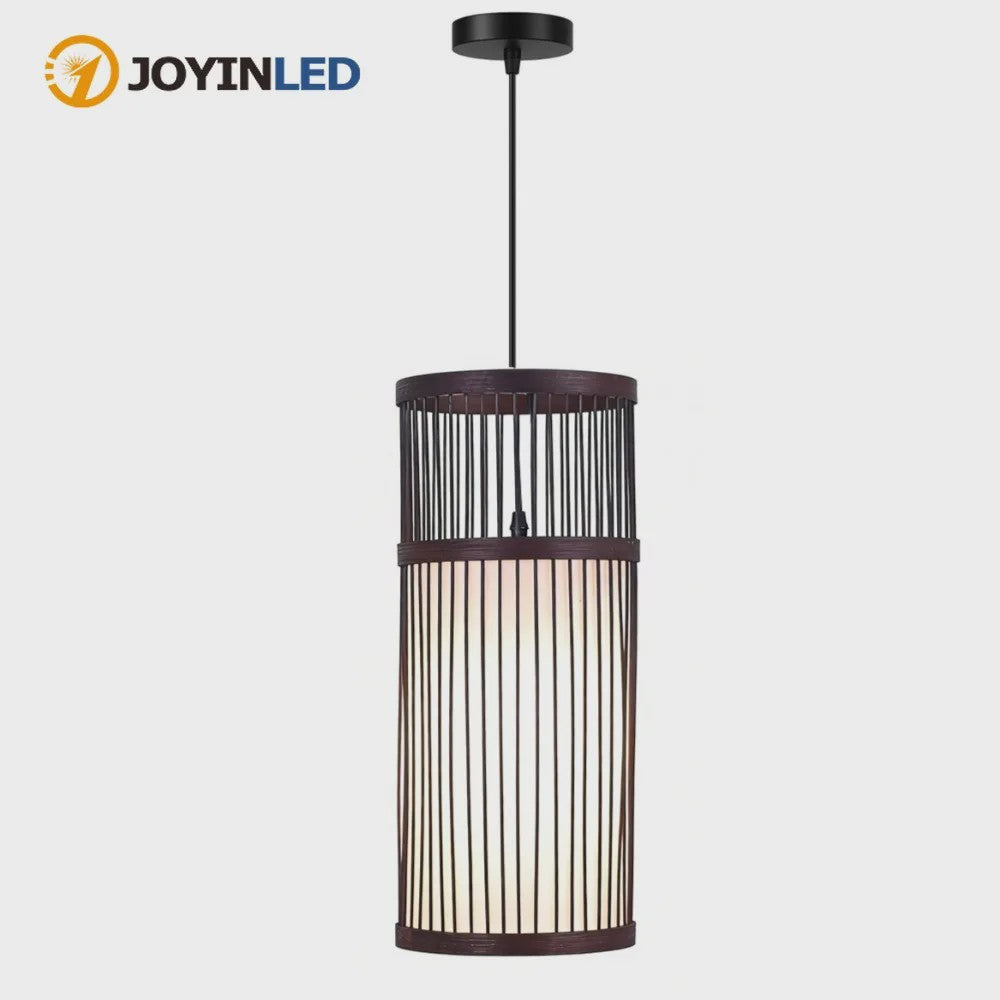 Sfeervolle Bamboe Hanglamp 18x42cm - Chinese Stijl Plafondlamp voor Woonkamer & Eetkamer