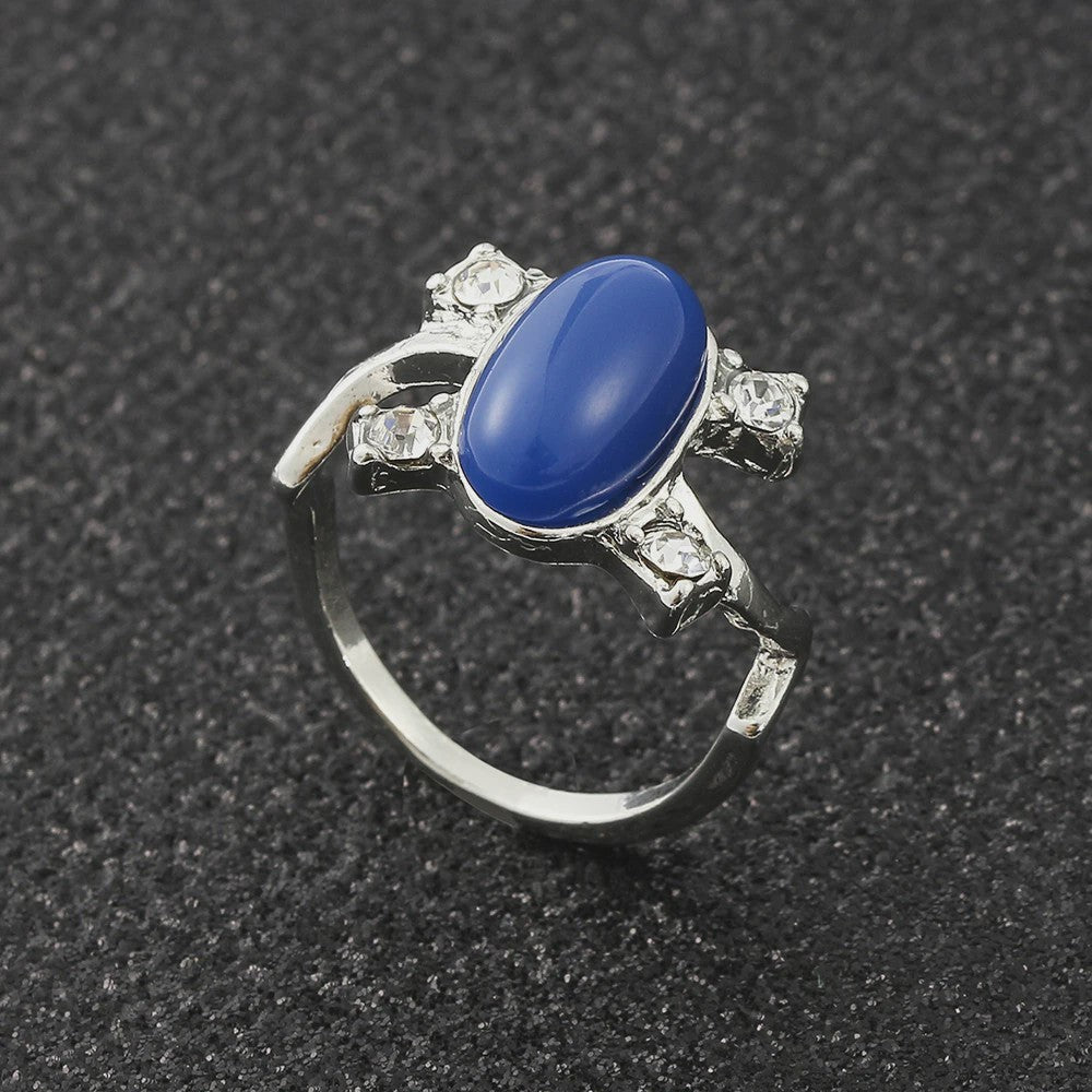Dames Ring Blauwe Steen - The Vampire Diaries Film Thema Sieraden