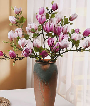 Zijden Magnolia Boeket - Kunstbloemen voor Bruiloft, Decoratie & DIY