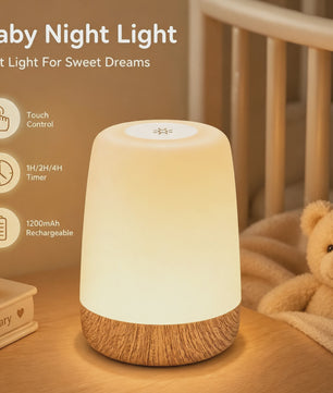 Oplaadbare Baby Nachtlampje met Kleurkeuze & Timer - Draagbaar & Dimbaar