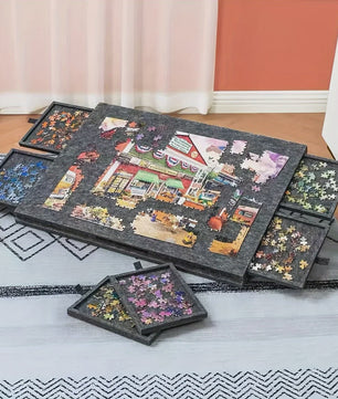 Puzzelbord met 6 Lades - Draagbare Non-Slip Organizer voor 1000 Stukjes