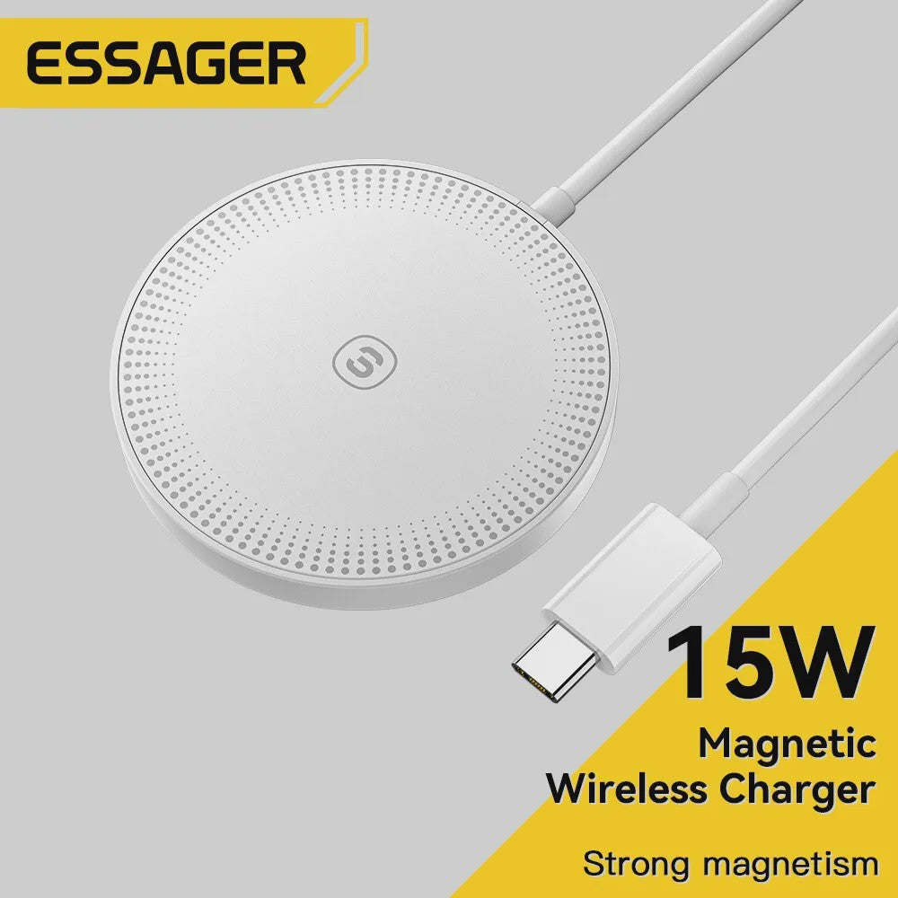 Essager 15W Magnetische Draadloze Snellader - Snel Laden voor iPhone 14/13/12 Pro Max & Xiaomi