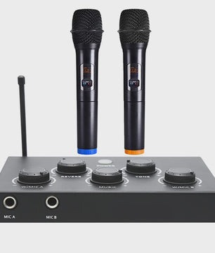 Draadloos UHF Karaoke Microfoon Systeem met Mixer voor Smart TV, PC en Home Theater