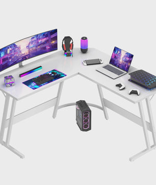 Devoko L-vormige Gaming Hoekbureau 130x130cm - Ruim PC Bureau met Monitorsteun