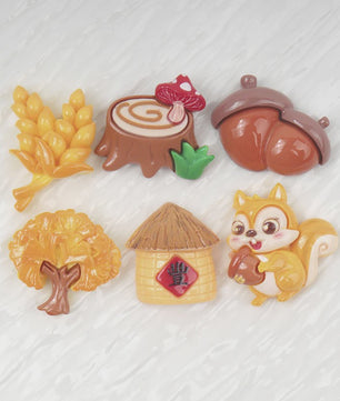 Herfst Cabochons: Eekhoorn, Tarwe & Meer - DIY Knutselaccessoires voor Kinderen