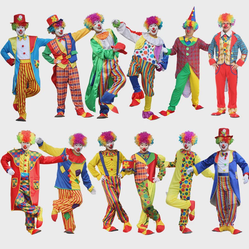 Grappig Clown Kostuum Heren - Joker & Magiër Outfit voor Feest & Optreden