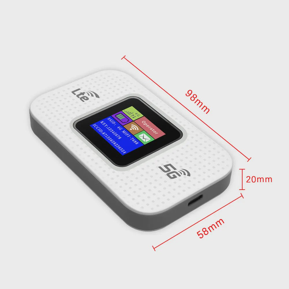 Draagbare 4G LTE WiFi Router - 300Mbps Hotspot Modem met Kleurenscherm