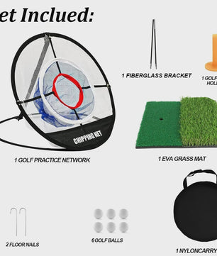 Pop-Up Golf Chipping Net met Oefenmat - Draagbaar & Opvouwbaar voor Perfecte Swing Oefening