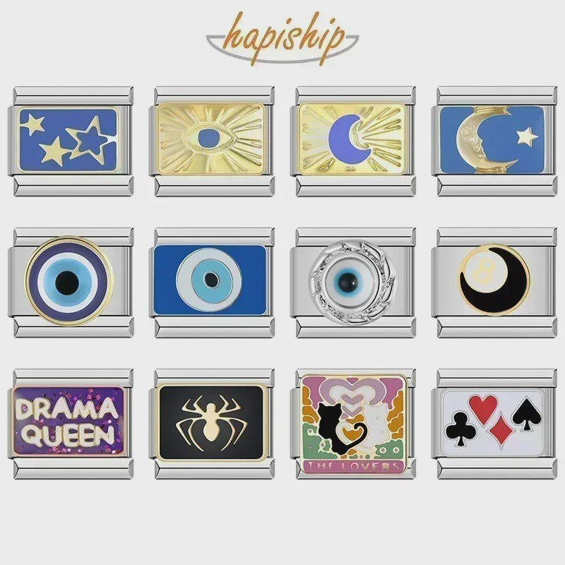 Hapiship 2024 Bedel voor Italiaanse Armband - Oog, Maan, Ster, Vis, Spider, Queen, Poker