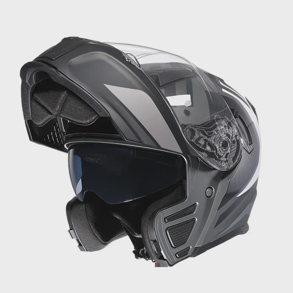 Cyril Motorcross Flip-Up Helm - Volledig Gelaatsmasker met Breed Helder Vizier & DOT Keurmerk