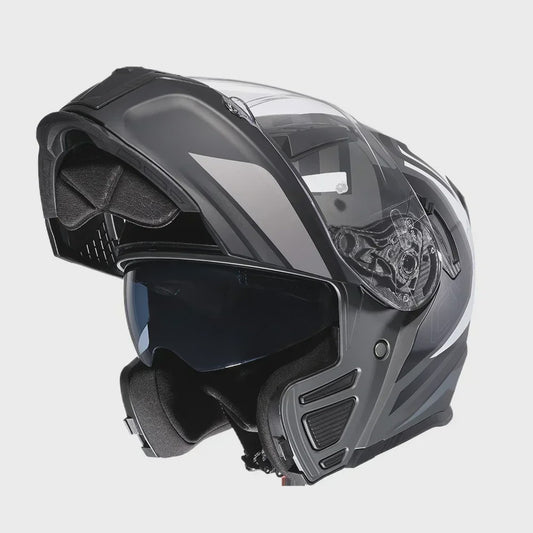 Cyril Motorcross Flip-Up Helm - Volledig Gelaatsmasker met Breed Helder Vizier & DOT Keurmerk