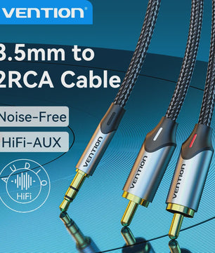 Vention 3.5mm Jack naar 2 RCA Audiokabel - HiFi Stereo AUX Kabel voor Home Theater & Versterkers