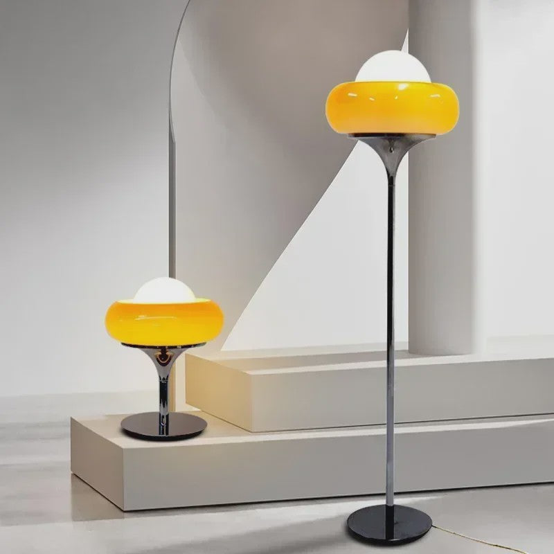 Retro Bauhaus Glas Plafondlamp Oranje Rood - Sfeervolle Verlichting voor Woonkamer & Slaapkamer