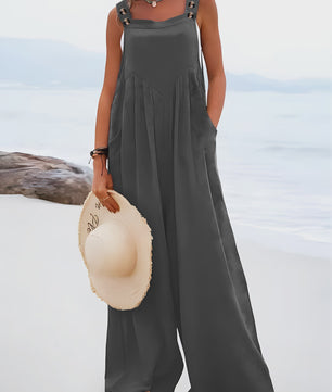 Zomerse Wijde Pijp Jumpsuit met Bretels - Casual en Comfortabel