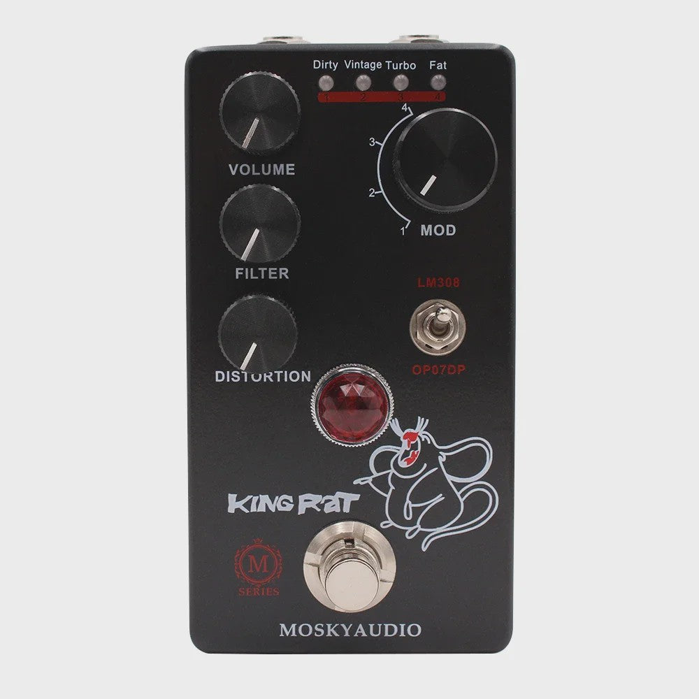 MOSKY King Rat Gitaar Effectpedaal - Distortion met 4 Selectieknoppen