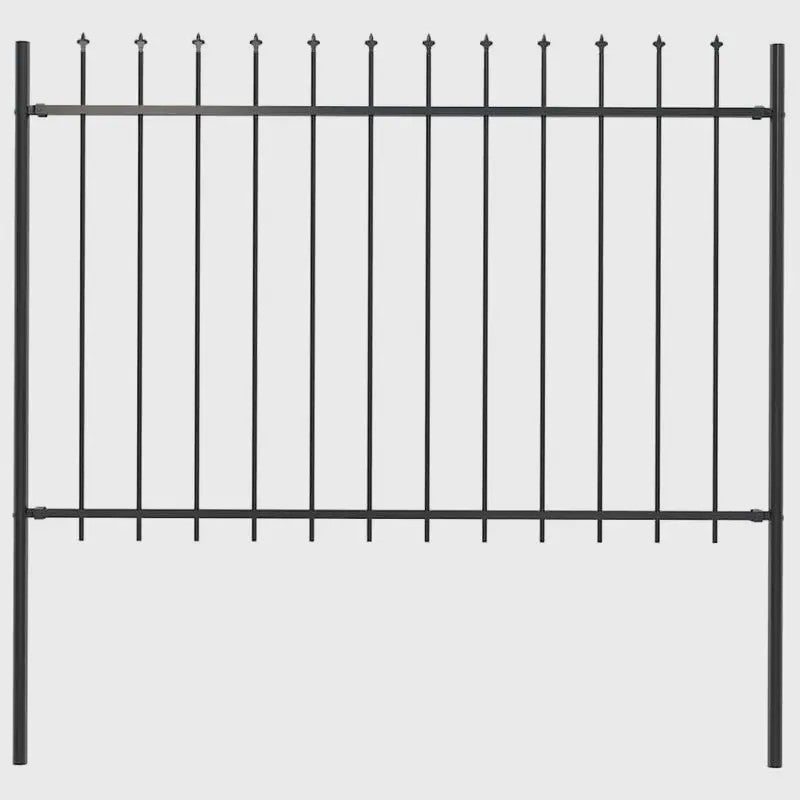 Stalen Tuinafzetting met Speerpunten - 181x120cm Zwart