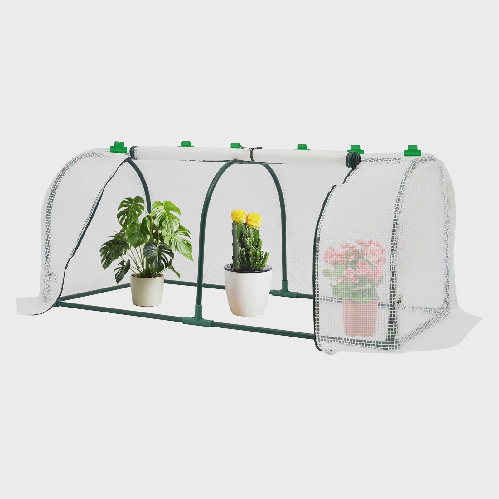 Kleine Kweekkas 120x60x50cm met oprolbare ramen - Ideaal voor balkon en tuin