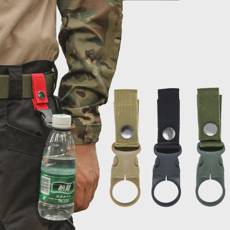 Multifunctionele Waterfleshouder met Karabijnhaak - Ideaal voor Riem, Rugzak en Klimmen