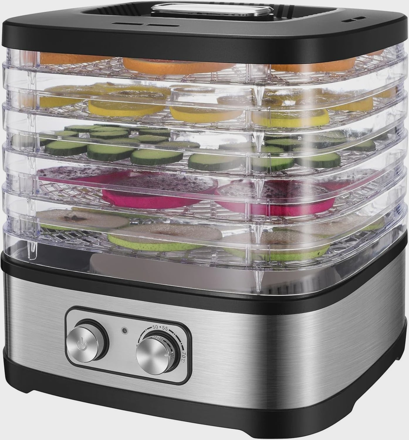 Food Dehydrator met 5 Verstelbare Trays en Temperatuurregeling (35-70°C)
