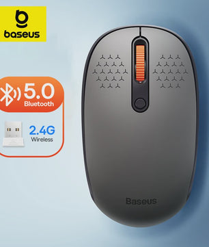Baseus Draadloze Muis: Bluetooth & 2.4GHz, 1600DPI, Stille Kliks - Perfect voor PC, MacBook & Tablet