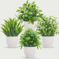 4x Mini Kunstplantjes met Pot - Nep Bonsai Groen voor Huis, Kantoor & Badkamer Decoratie