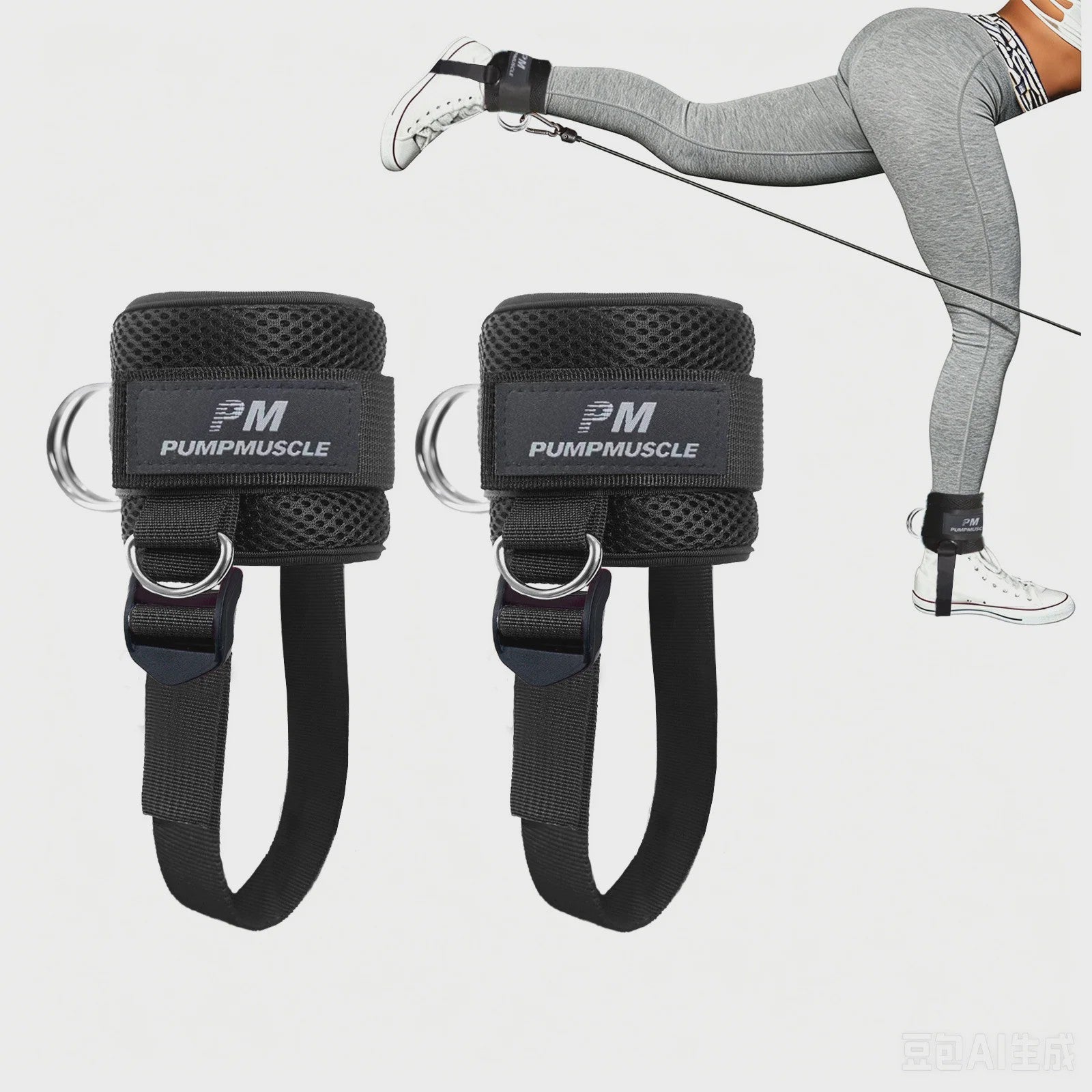 Verstelbare Enkelbanden met Padding voor Kabelmachine - Ideaal voor Glutes & Benen