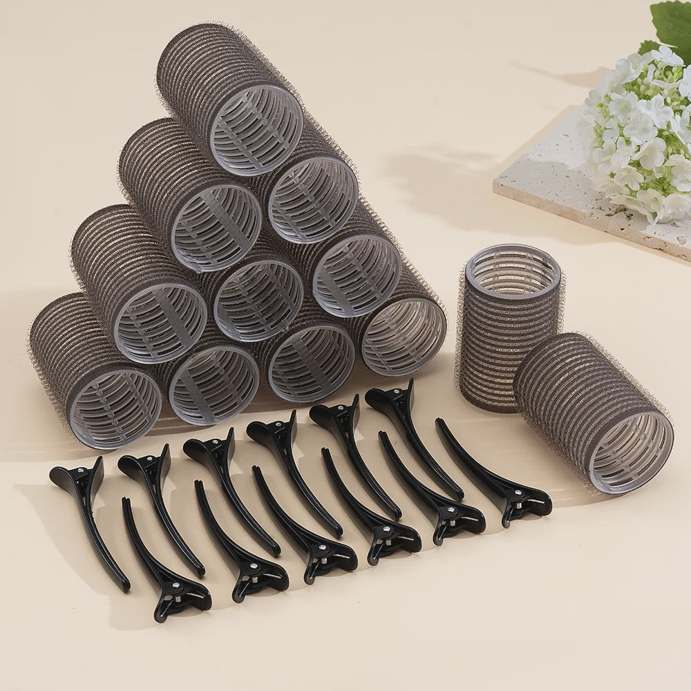 24 Stuks Zelfklevende Haarrollers: Creëer Volume & Krullen Zonder Hitte - DIY Styling Tools