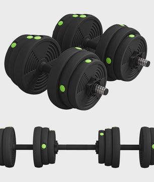 Verstelbare Dumbbell & Barbell Set (tot 25 KG) - 2-in-1 Fitness Gewichtenset met Antislip Handvatten