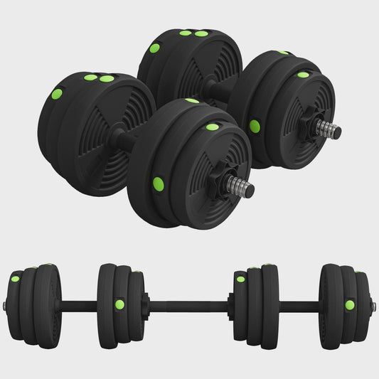 Verstelbare Dumbbell & Barbell Set (tot 25 KG) - 2-in-1 Fitness Gewichtenset met Antislip Handvatten