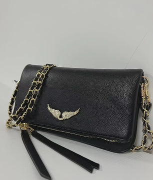 Luxe Dames Crossbody Tas met Ketting en Diamant Accent - Franse Stijl
