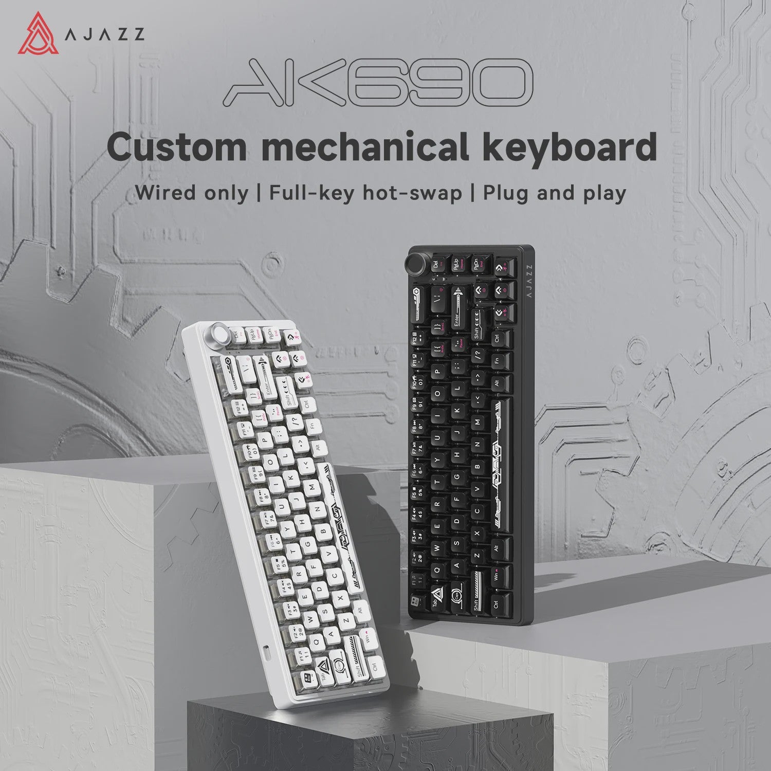 AJAZZ AK690 Mechanisch Gaming Toetsenbord - 68 Keys, Hot-Swap, USB, RGB Verlichting