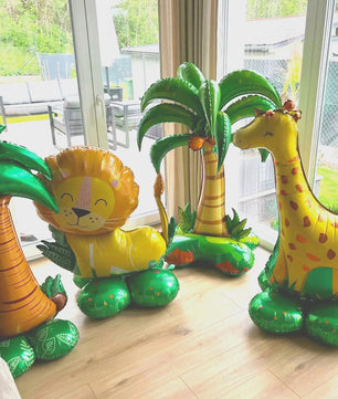 Grote 4D Folieballonnen Leeuw & Giraf - Jungle Safari Thema Verjaardag Feestdecoratie Kinderen