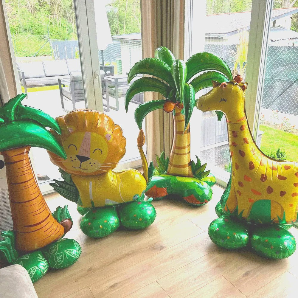 Grote 4D Folieballonnen Leeuw & Giraf - Jungle Safari Thema Verjaardag Feestdecoratie Kinderen