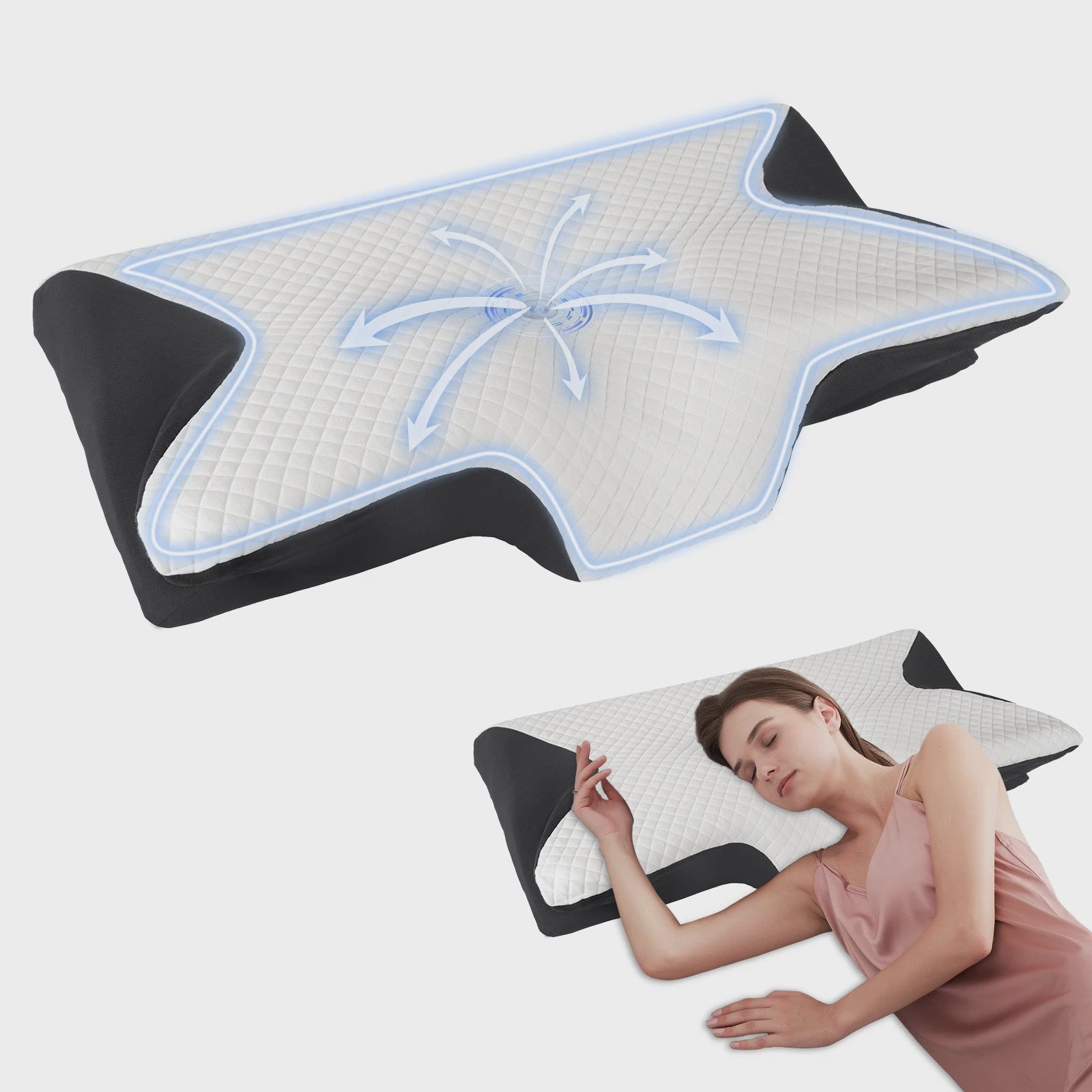 Ergonomisch Neksteun Kussen van Traagschuim - Orthopedisch Ontwerp voor Diepe Slaap