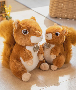 Schattige Eekhoorn Pluche Knuffel - Zacht en Realistisch Speelgoed Cadeau voor Kinderen