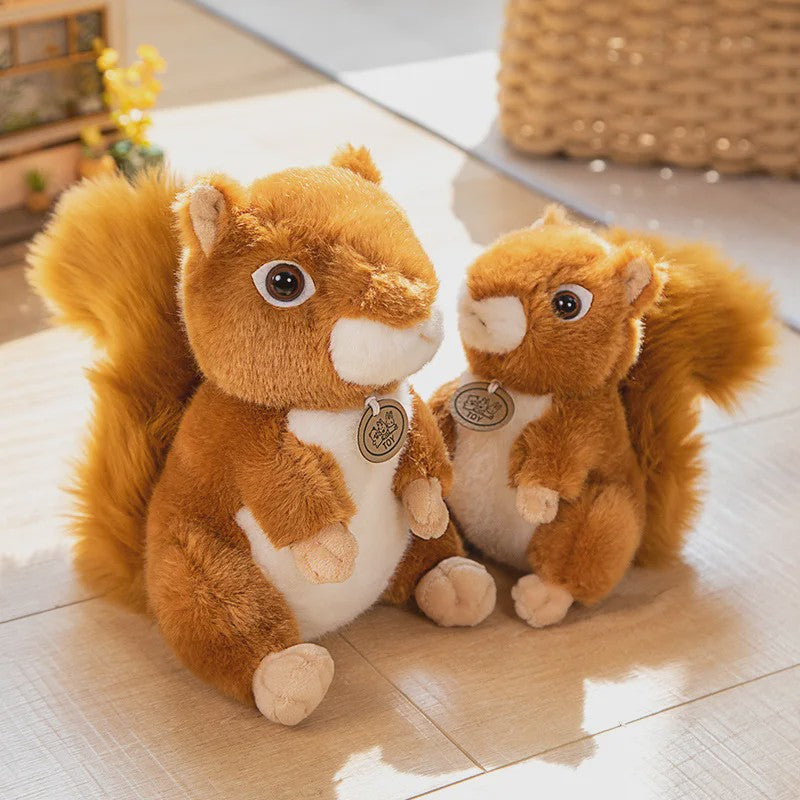 Schattige Eekhoorn Pluche Knuffel - Zacht en Realistisch Speelgoed Cadeau voor Kinderen