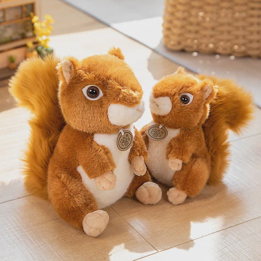Schattige Eekhoorn Pluche Knuffel - Zacht en Realistisch Speelgoed Cadeau voor Kinderen