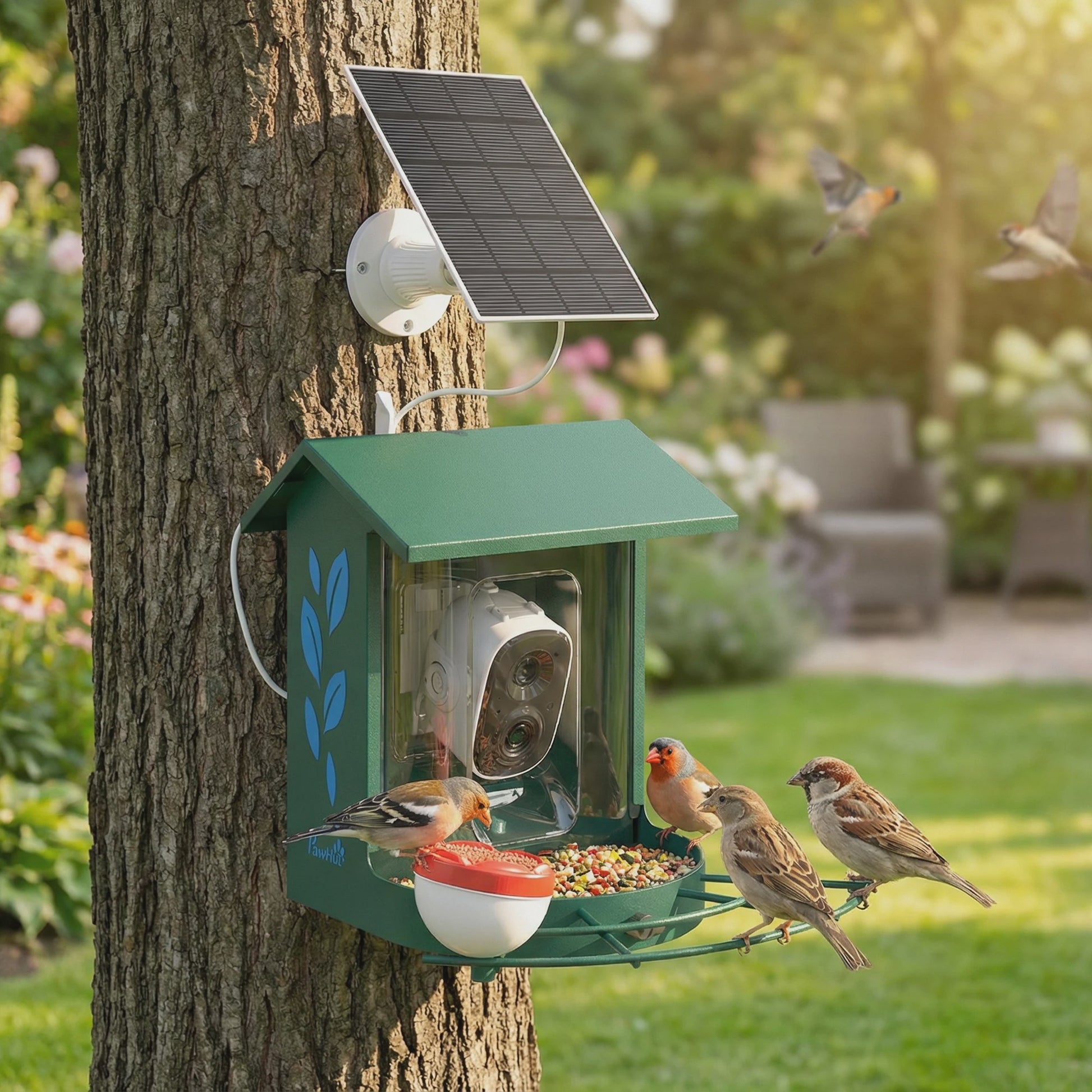 Slimme Vogelvoederhuisje met 2K Camera & Zonnepaneel - Houd Eekhoorns Weg
