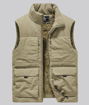 Heren Winter Vest - Warm Fleece Gevoerd, Multi-Pocket, Grote Maten tot 6XL