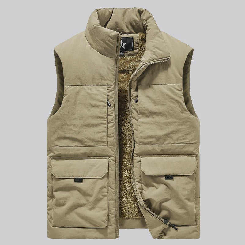 Heren Winter Vest - Warm Fleece Gevoerd, Multi-Pocket, Grote Maten tot 6XL