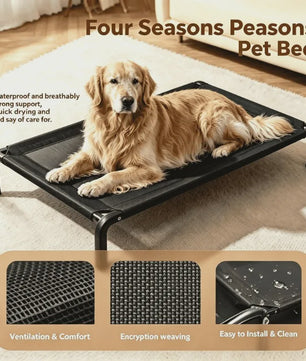 Verhoogd Hondenkussen Outdoor & Indoor - Ademend, Vochtwerend, Antislip - Voor Alle Seizoenen & Hondenmaten