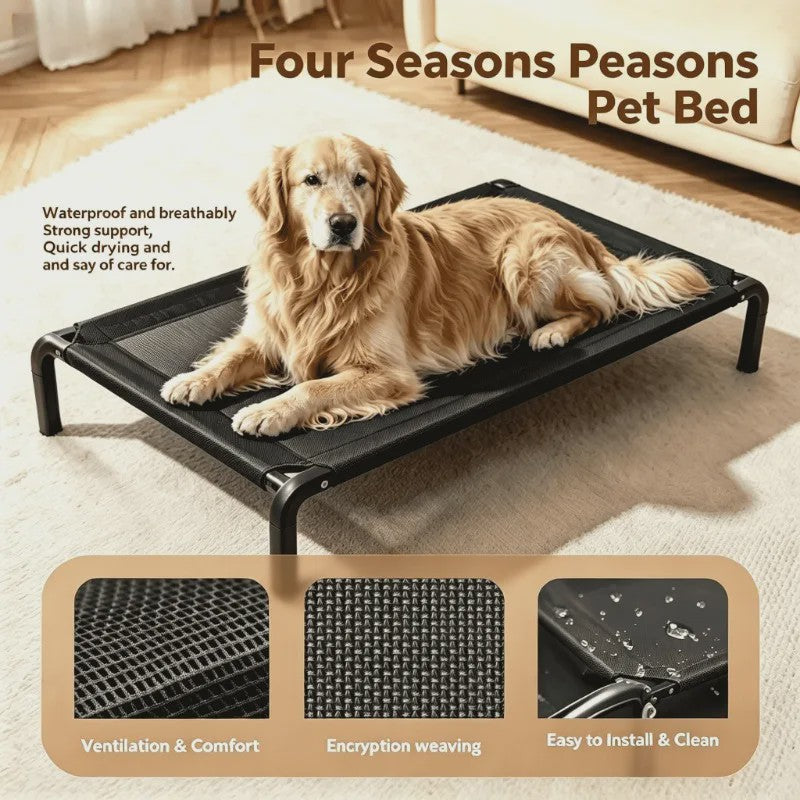 Verhoogd Hondenkussen Outdoor & Indoor - Ademend, Vochtwerend, Antislip - Voor Alle Seizoenen & Hondenmaten