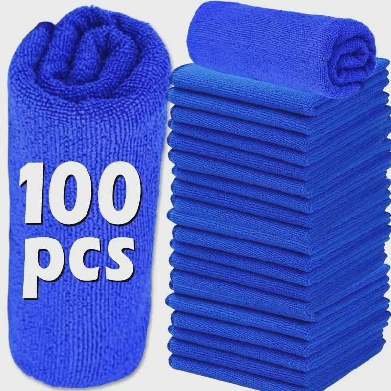 Set van 100 Microvezeldoeken - Pluisvrij, Super Absorberend & Krasvrij - Ideaal voor Auto en Huis