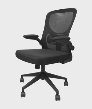 Ergonomische Bureaustoel met Mesh Rugleuning, Opklapbare Armleuningen en Lendensteun - Verstelbaar en Comfortabel