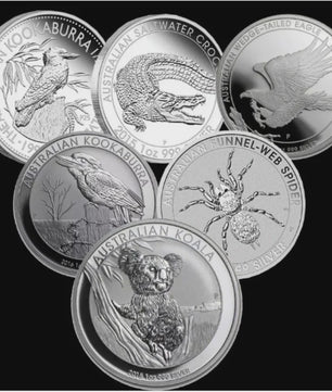 Zilveren Herdenkingsmunten: Koala, Kangoeroe, Adelaar, Krokodil - 1 OZ