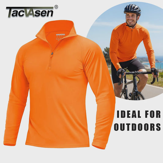 TACVASEN Heren UV Bescherming T-shirt Lange Mouw - UPF50+ Sneldrogend