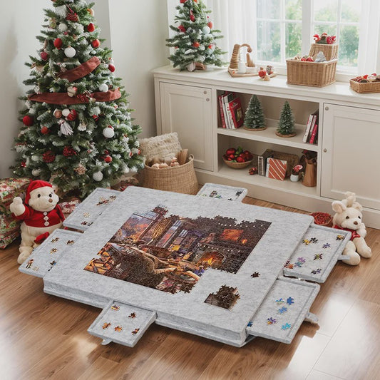 Kantelbaar Puzzelbord met 6 Lades & Dekselstandaard - Draagbaar, Lichtgewicht, voor 1000+ Stukjes